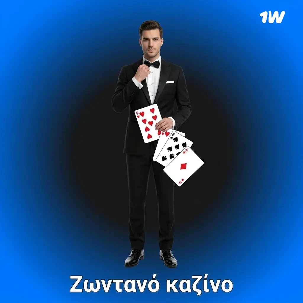 Ζωντανό καζίνο 1w με πραγματικούς κρουπιέρηδες σε HD μετάδοση για Roulette, Blackjack και Baccarat